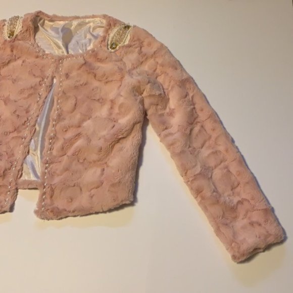 Handmade Bedazzled Pink Minky Blazer - Women’s Size XS - Picture 7 of 12